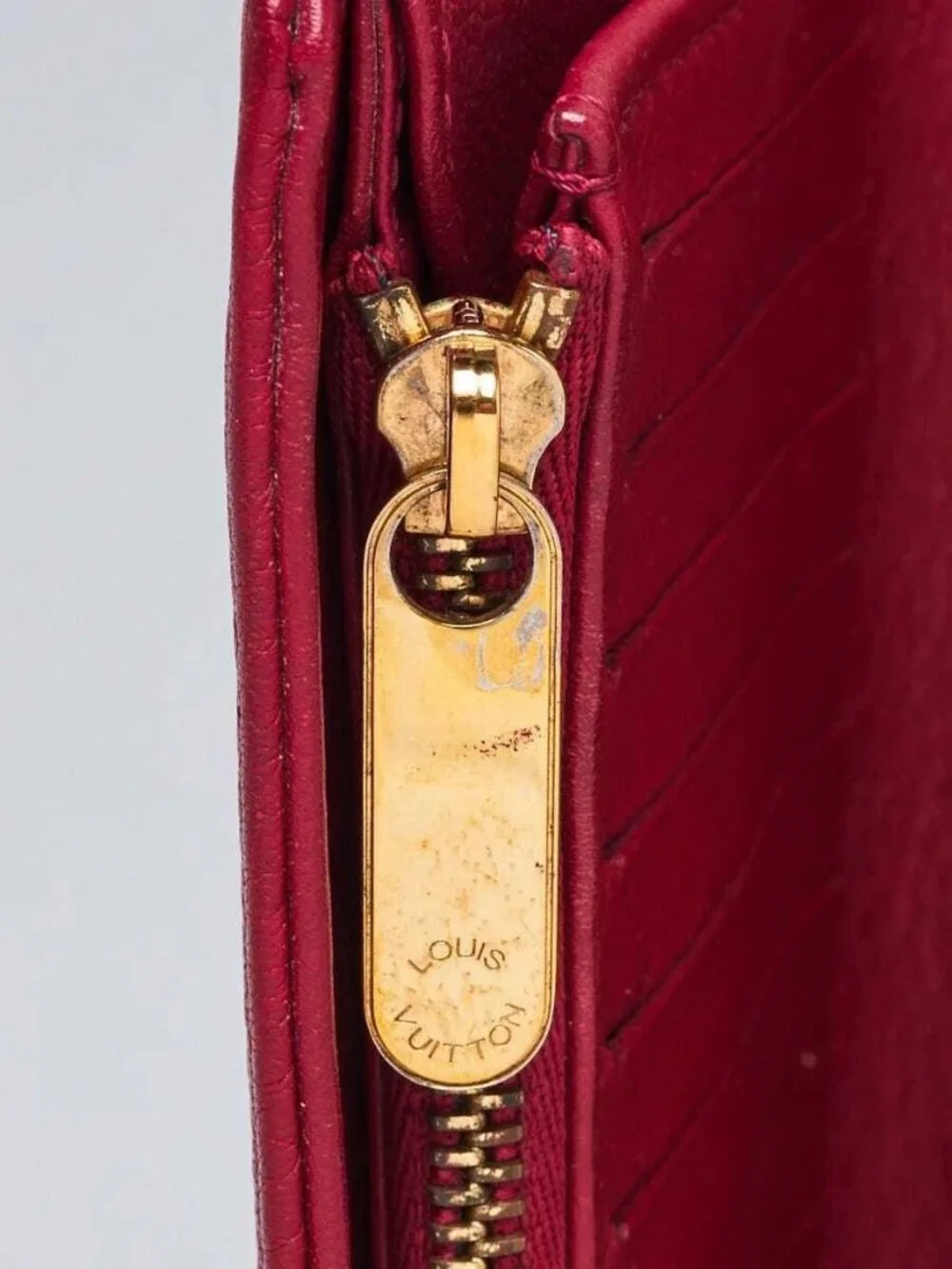 Louis Vuitton Red Monogram Mahina Leather Amelia Wallet